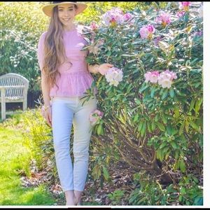 Cute pink top from Rachel parcell